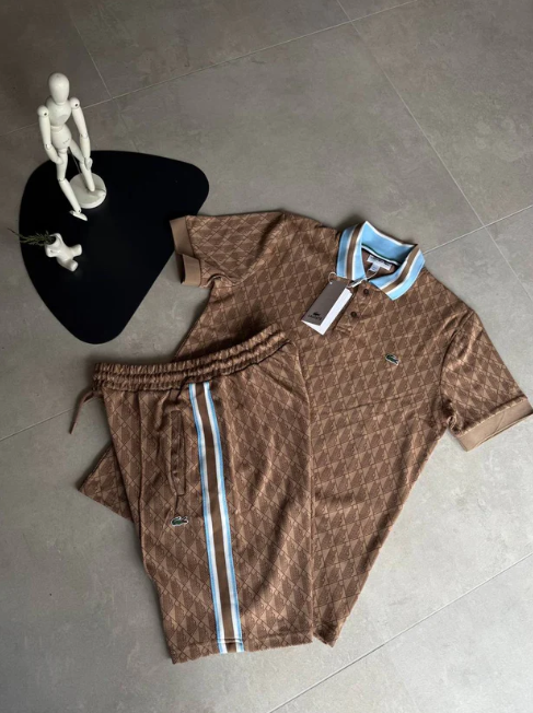 Μοντέρνα και ευέλικτη casual ολόσωμη φόρμα σορτς με κοντά μανίκια-EL