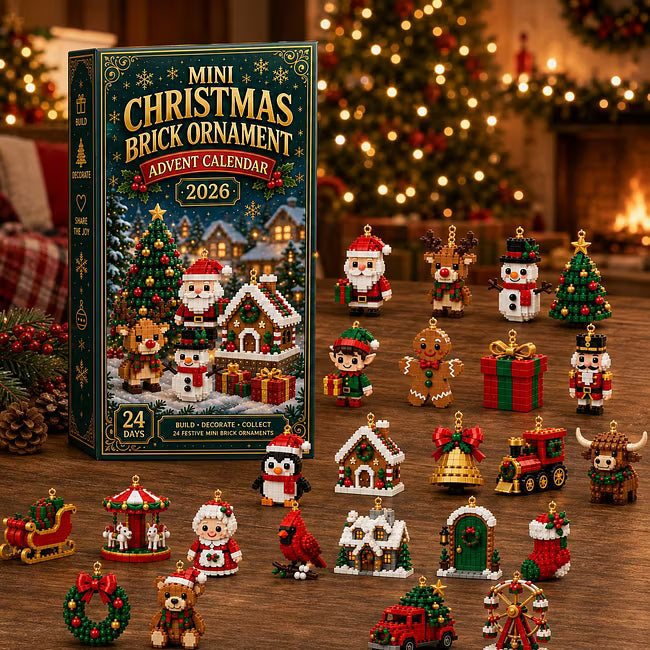🎄 24 dienų mini Advento kalendorius su kalėdinėmis dekoracijomis | 24 unikalūs, šventiniai, patys sukurkite dizainus su pakabinimo kilpelėmis – puikiai tinka papuošti kalėdines eglutes, vainikus ir kitas šventines dekoracijas 🧱-LT