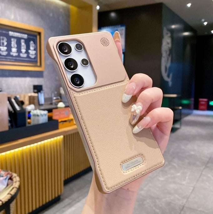 Δερμάτινη θήκη χωρίς πλαίσιο με ενσωματωμένο μαγνητισμό και αρωματοθεραπεία για Samsung Galaxy S25 S24 S23 S22 Ultra-GR