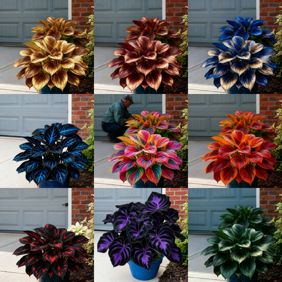 🌈🔥 Χόστα με Φλόγες Ουράνιου Τόξου Περιορισμένης Έκδοσης - Σπάνιο Πολύχρωμο Φύλλωμα, Αποκλειστικά στο Κατάστημά μας 🌸-GR