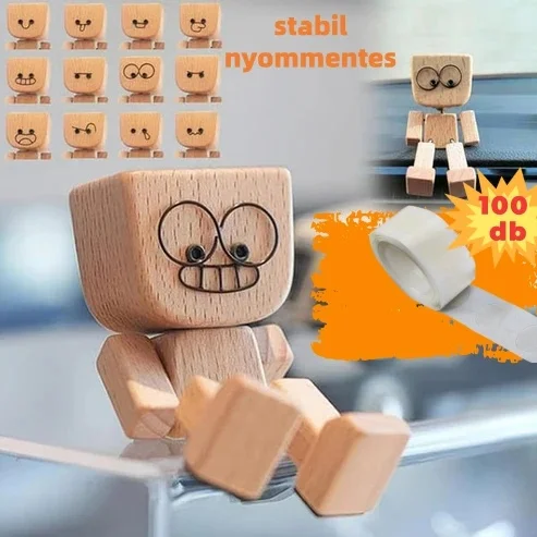Čudovita lesena figurica, ki se slika z 12 diferenci obraži na obrazu-SI