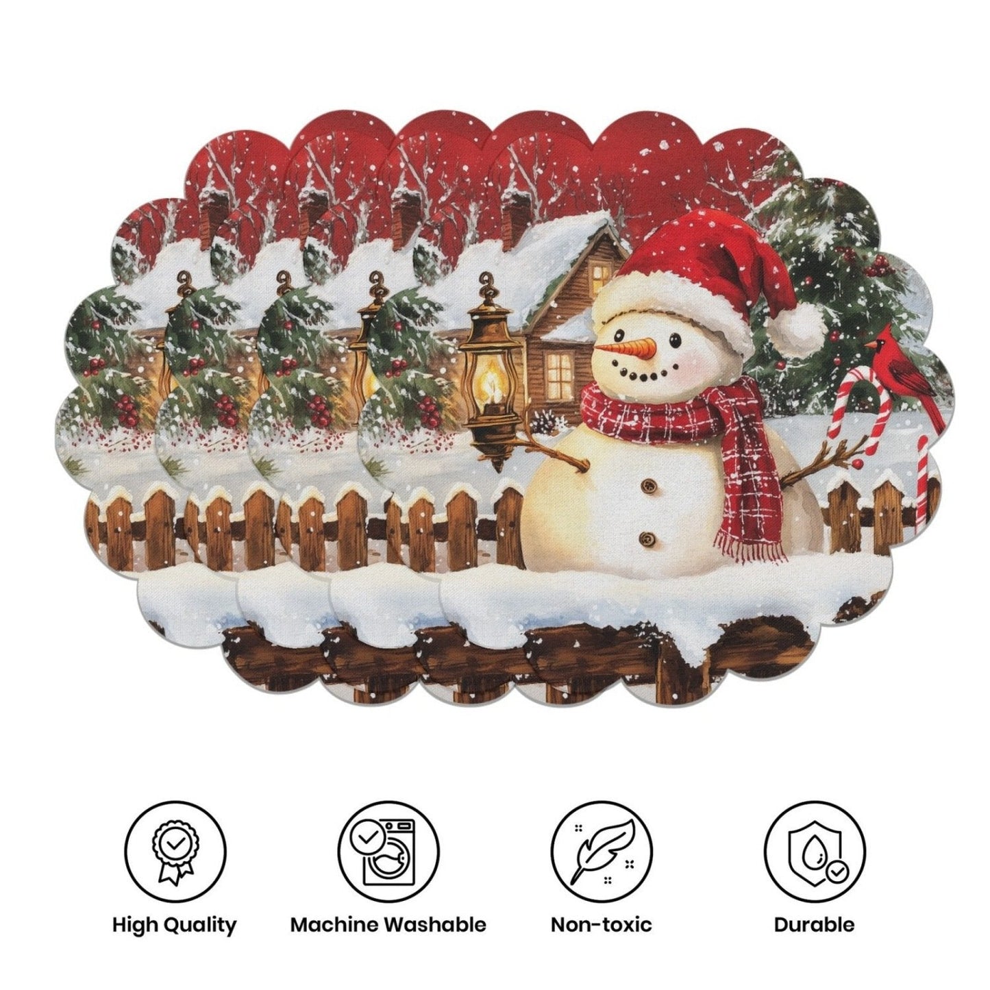 10 kosov zimskih podstavkov v obliki božičnih zvezd in storžev, podstavki za mizo iz nedrseče tkanine-SI