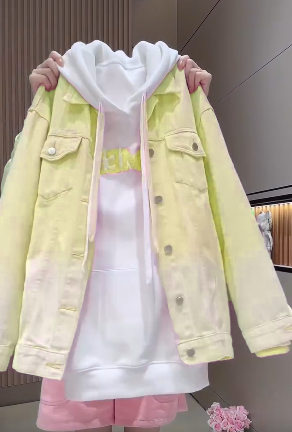 🎨 Άνετο γυναικείο πουλόβερ Τζιν μπουφάν Gradient-GR