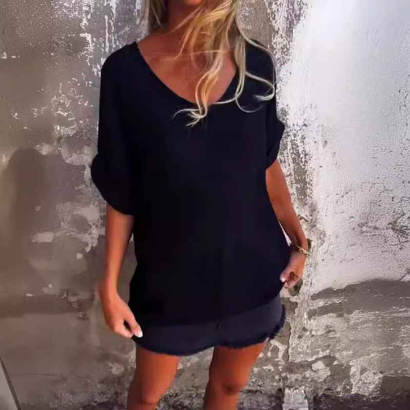 🌺Top de mujer con escote en V oversize-ES