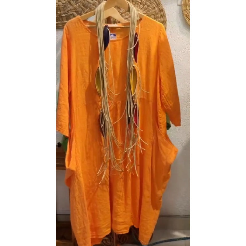 💖Περιορισμένη έκπτωση 20% ΕΚΠΤΩΣΗ💖Γυναικείο μακρυμάνικο λινό φόρεμα Boho-GR