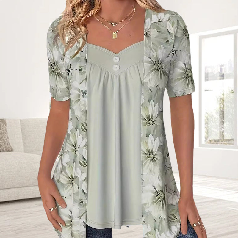 👚Ženski top iz patchworka z nepravilnimi cvetovi✨-SI