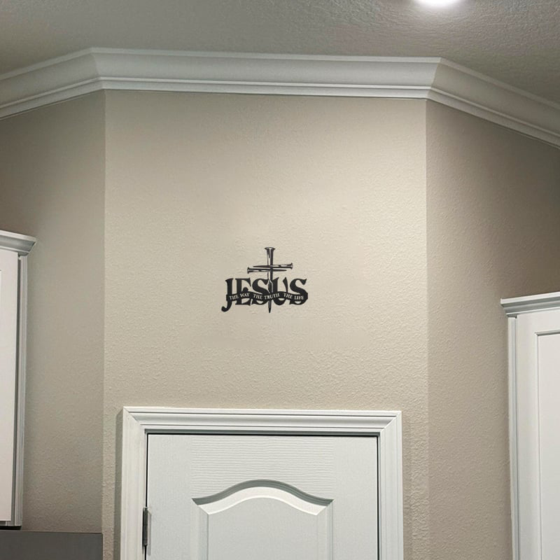 Μεταλλική διακόσμηση τοίχου με σταυρό και αλήθεια-GR