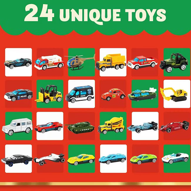 🔥Zadnji dan 50 % POPUSTA - 🚗🎁Božični adventni koledar 2026 | ✨24-dnevni odštevalni koledar Komplet avtomobilčkov iz litega kovina-SI