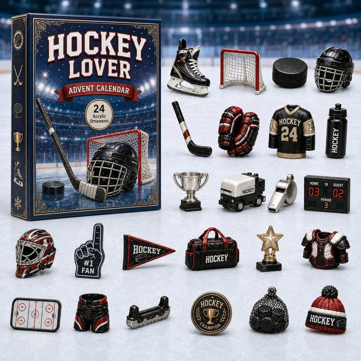🔥🎁2D CHRISTMAS KICKOFF 43% OFF - Hockey Lover Advent Calendar 2026-3.7cm