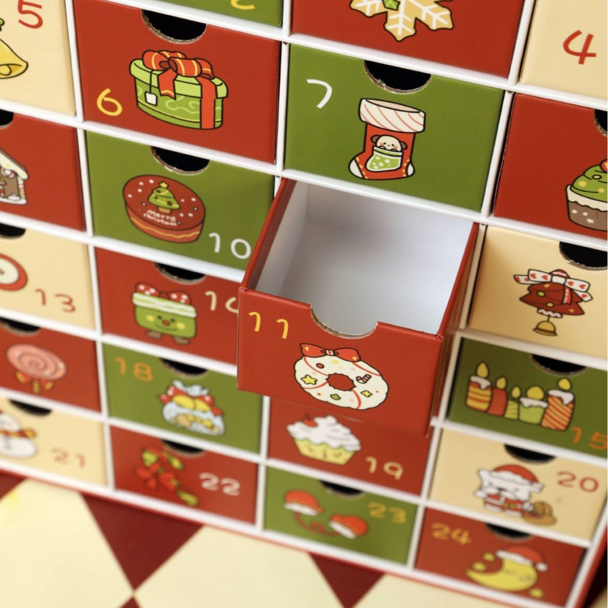 Ροζ μαρμάρινο ημερολόγιο Advent 2025, κουτί αντίστροφης μέτρησης 24 ημερών μέχρι τα Χριστούγεννα-GR