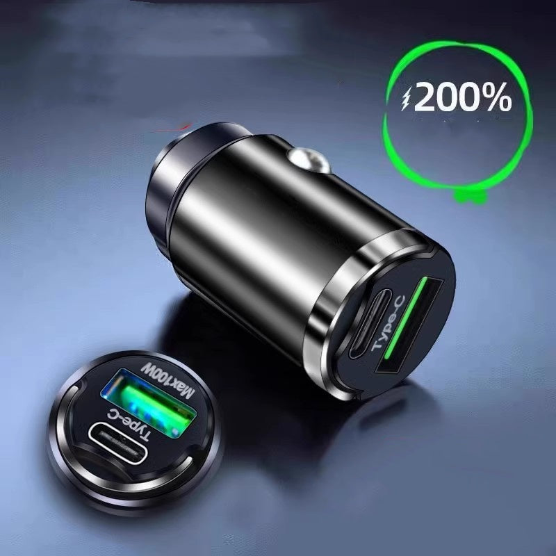 Hidden USB car charger with dual ports-SL