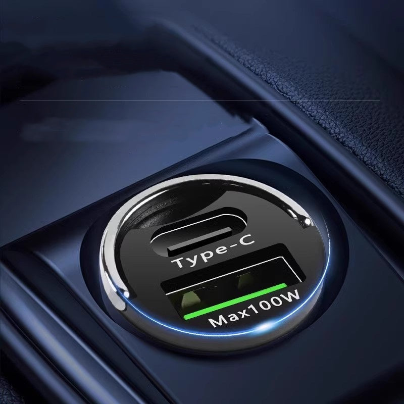 Hidden USB car charger with dual ports-SL