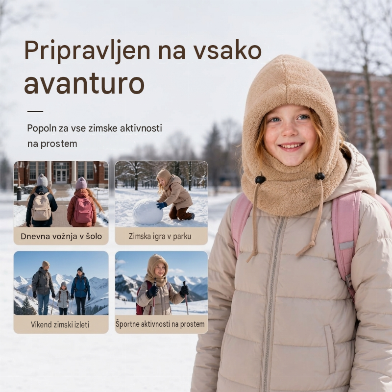 🔥 50 % POPUST 🔥 Vetroodporna in izolacijska kolesarska podkapa za otroke – topla, zračna in udobna za zimo 🚴❄️-SI
