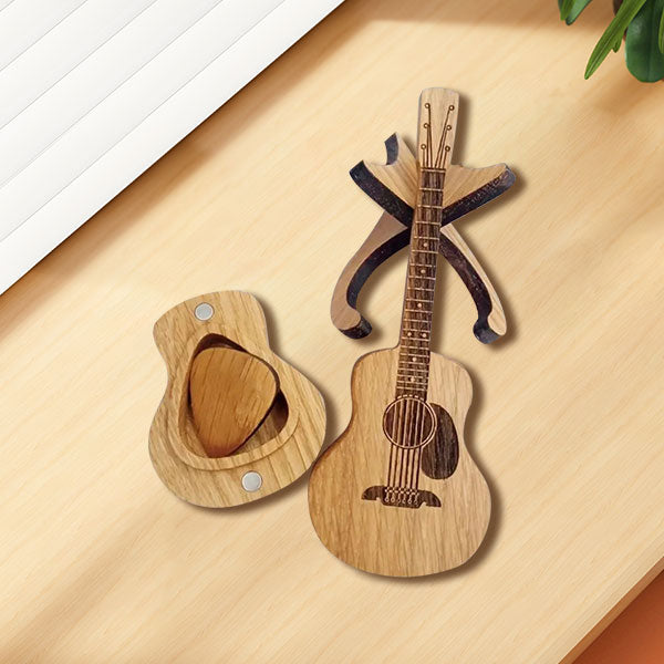 🔥 VROČA RAZPRODAJA 50% 💖 Lesena škatlica za trzalice za akustično kitaro 🎁🎸-SL