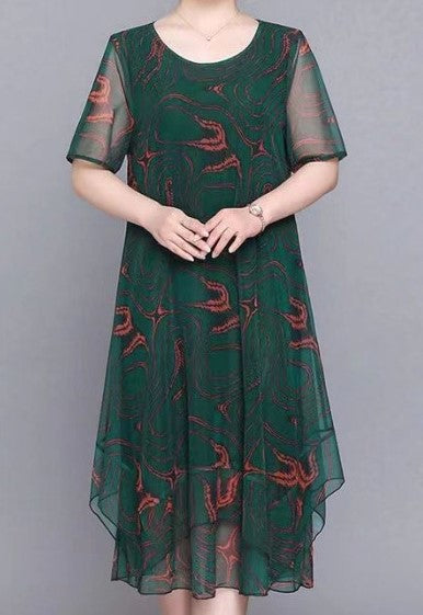 🌺Elegantiškos, laisvos šifoninės suknelės didesnių dydžių-LT