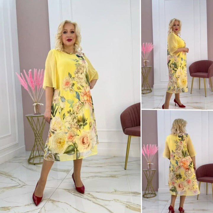 Γυναικείο καλοκαιρινό φόρεμα με λουλουδάτο μοτίβο-GR