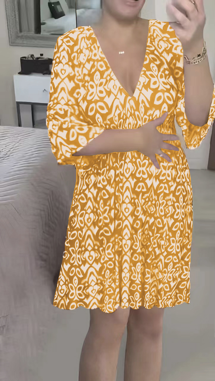 👗Mini obleka z V-izrezom-SI