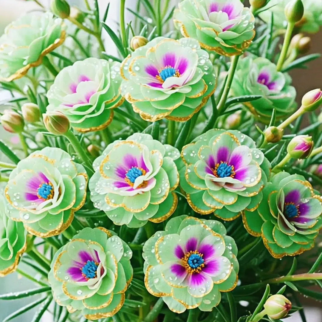 Χρυσή Δαντελωτή Πορτουλάκα🌸✨ Υπέροχα διπλά άνθη για αβίαστο καλοκαιρινό χρώμα-GR