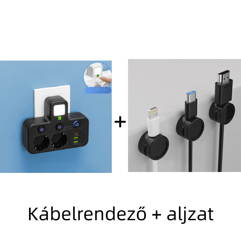 🔌⚡Pametni napajalni kabel z USB vrati (EU vtič)-SI
