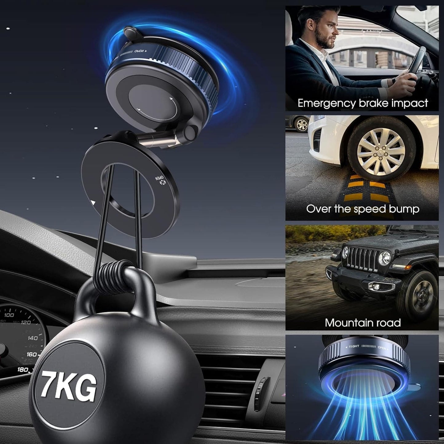 „Woyuosn“ vakuuminiai magnetiniai telefono laikikliai automobiliui-LT