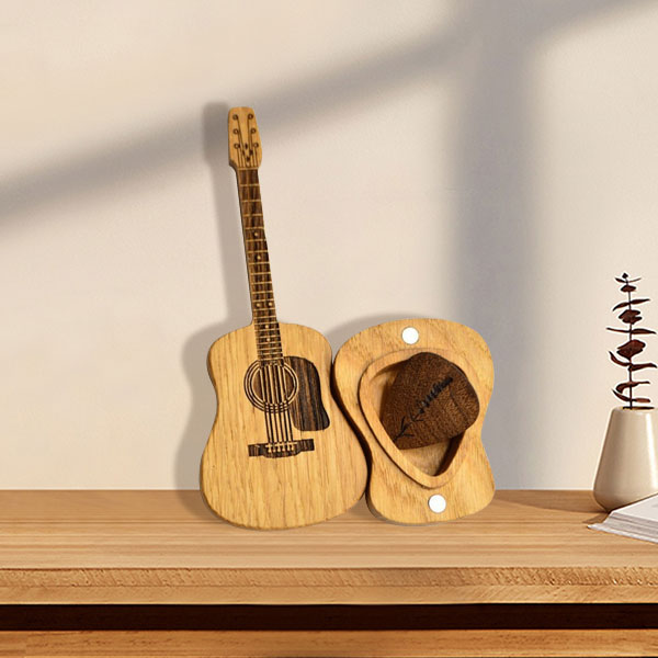 🔥 VROČA RAZPRODAJA 50% 💖 Lesena škatlica za trzalice za akustično kitaro 🎁🎸-SL