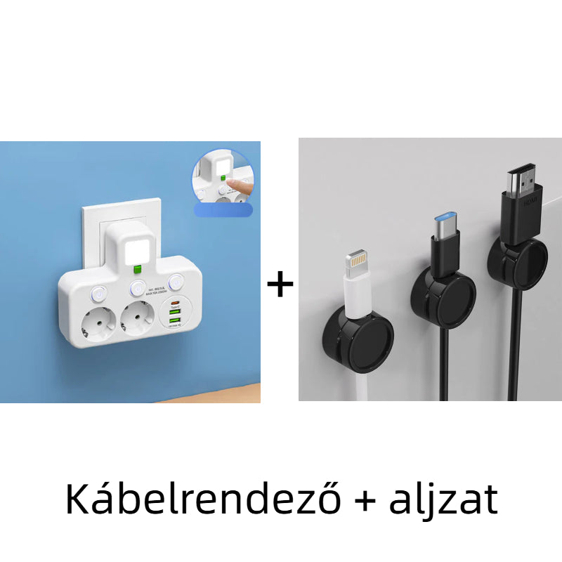🔌⚡Έξυπνο καλώδιο τροφοδοσίας με θύρες USB (πρίζα EU)-GR