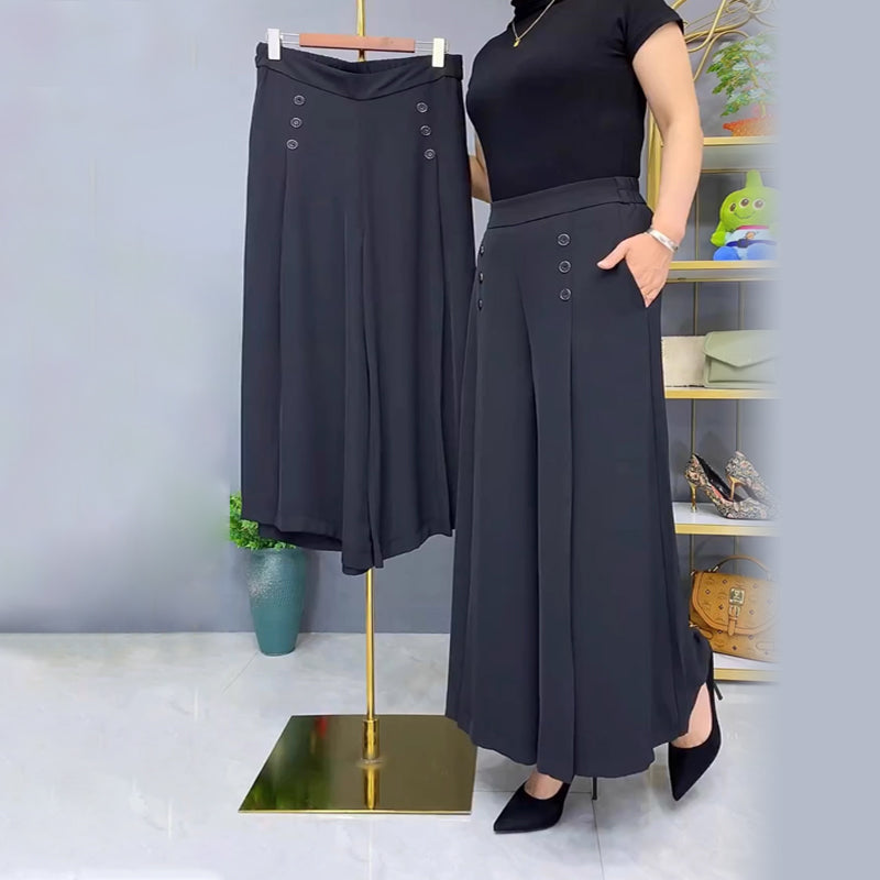 ✨Elegantiškos kelnės su plačiomis klostėmis-LT