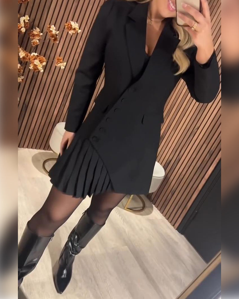 Master the Room: Asymmetrical Dress with a Statement Blazer-EL