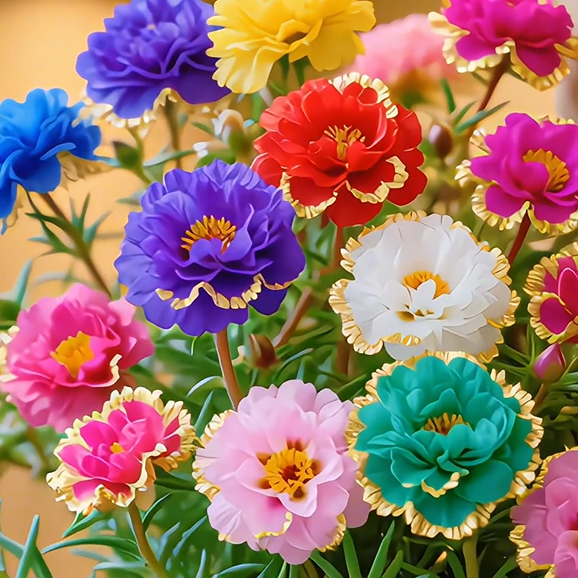 Χρυσή Δαντελωτή Πορτουλάκα🌸✨ Υπέροχα διπλά άνθη για αβίαστο καλοκαιρινό χρώμα-GR
