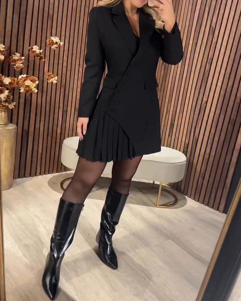 Master the Room: Asymmetrical Dress with a Statement Blazer-EL