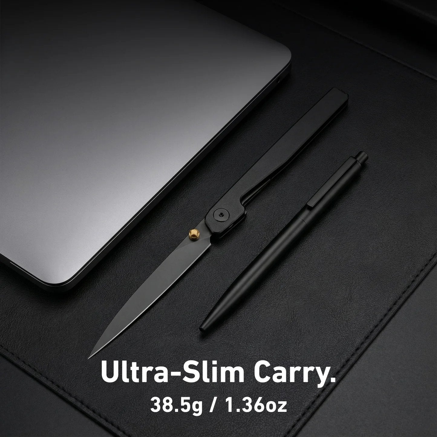 🔥Zadnja dnevna razprodaja 50 % POPUSTA🎉Nož Lanky Liner Lock Front Flipper s črnim aluminijastim ročajem-SI