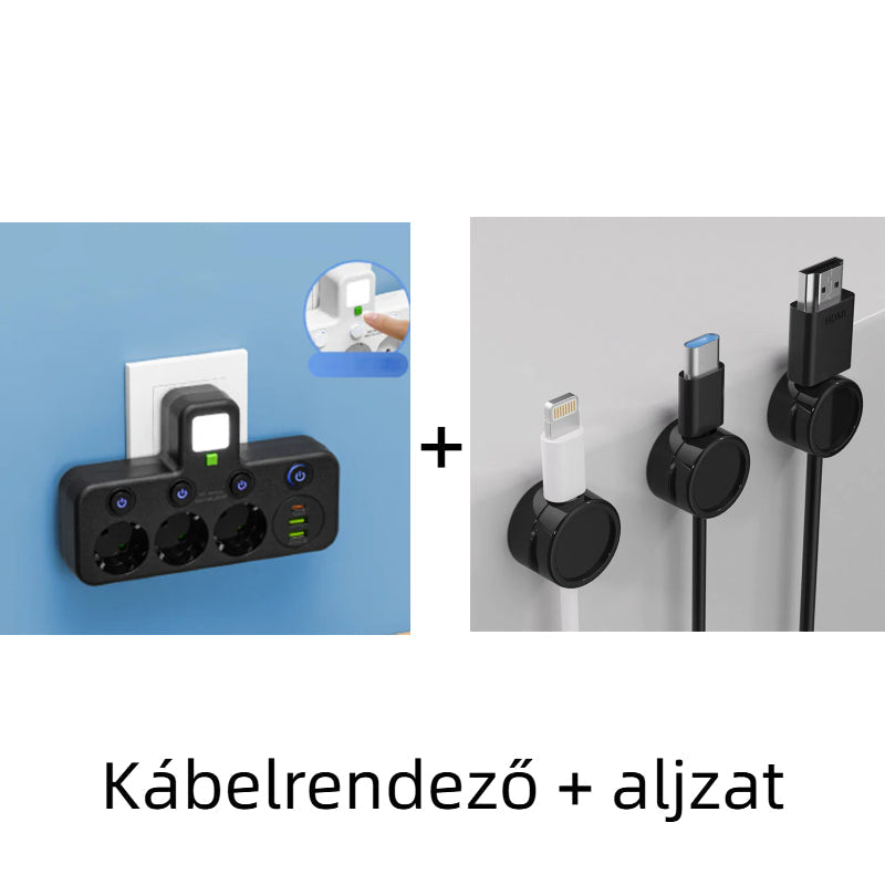 🔌⚡Έξυπνο καλώδιο τροφοδοσίας με θύρες USB (πρίζα EU)-GR