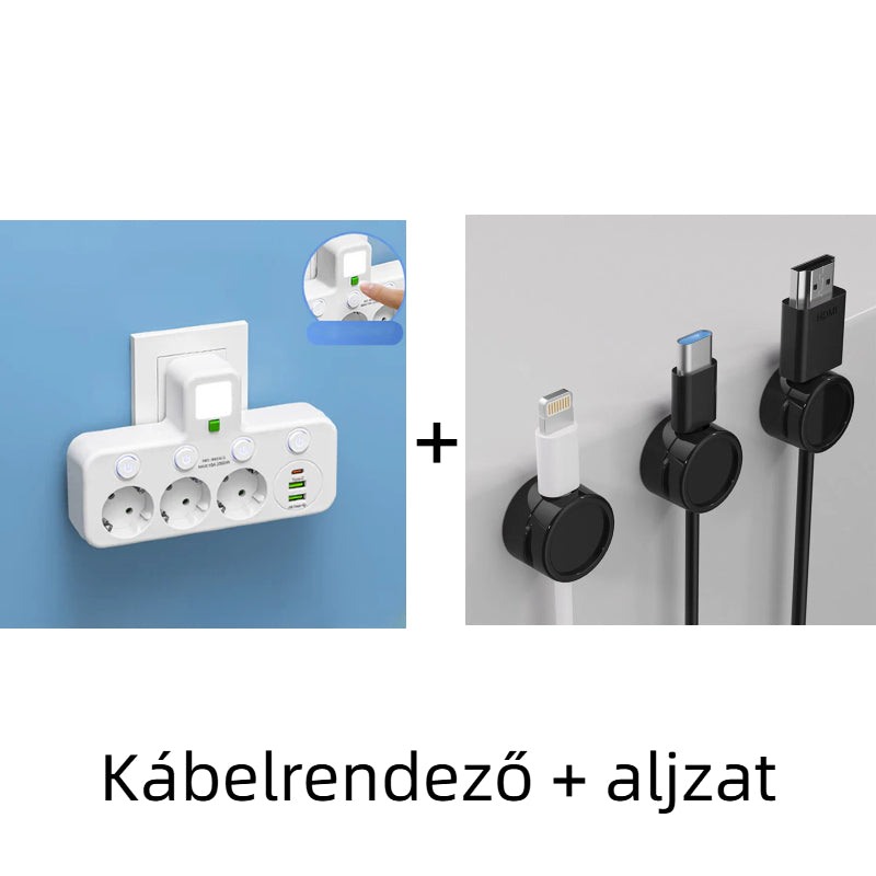 🔌⚡Έξυπνο καλώδιο τροφοδοσίας με θύρες USB (πρίζα EU)-GR