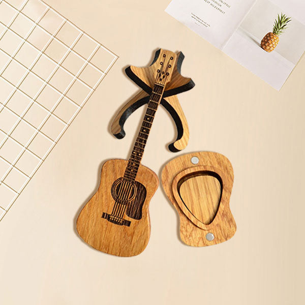 🔥 VROČA RAZPRODAJA 50% 💖 Lesena škatlica za trzalice za akustično kitaro 🎁🎸-SL