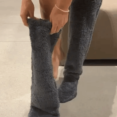 Κάλτσες με γόνατο από κάτω χήνας για τα Χριστούγεννα-GR