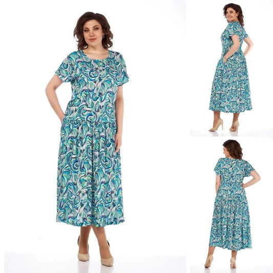 🔥Geriausias išpardavimas🔥🌺Vasarinė šifoninė suknelė su raštu👗-LT