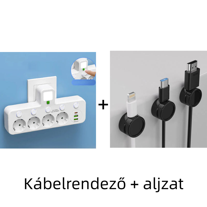 🔌⚡Pametni napajalni kabel z USB vrati (EU vtič)-SI