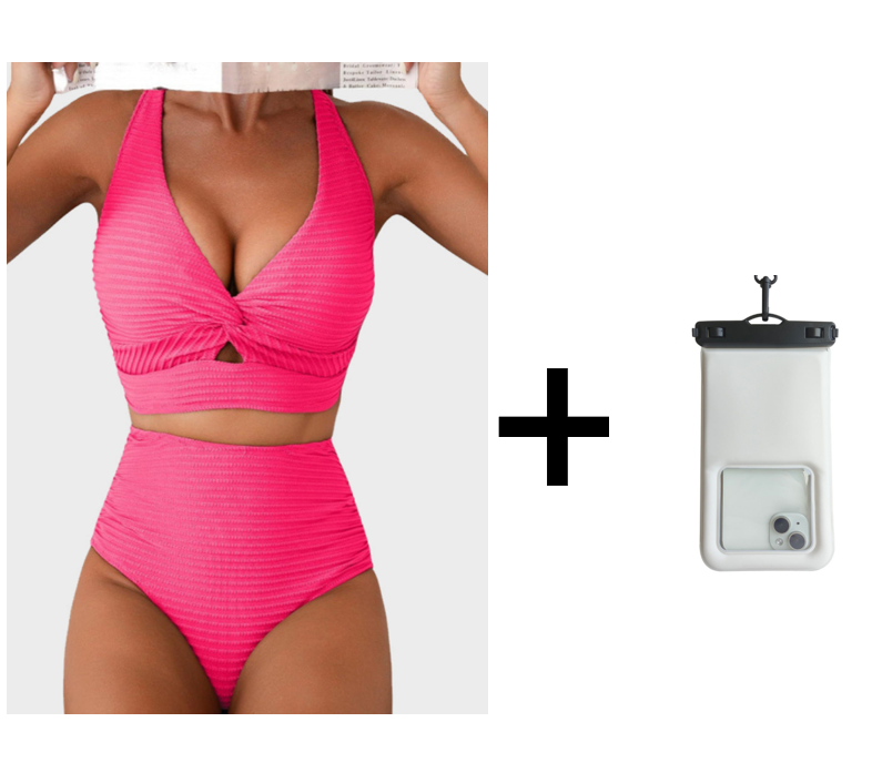 👙Aukšto liemens bikinio komplektas-LT