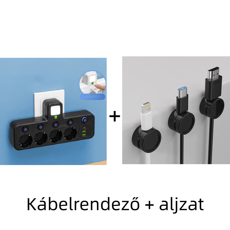 🔌⚡Έξυπνο καλώδιο τροφοδοσίας με θύρες USB (πρίζα EU)-GR