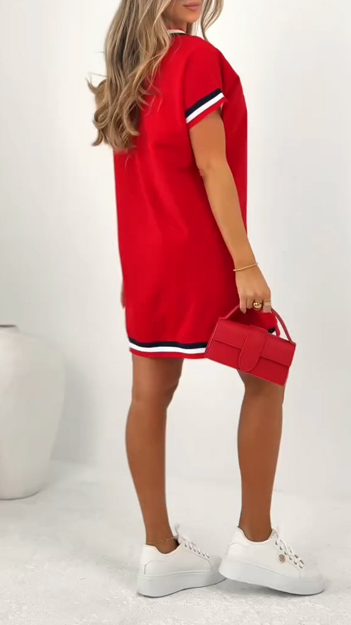 Γυναικείο casual φόρεμα με αντίθετο τελείωμα-GR