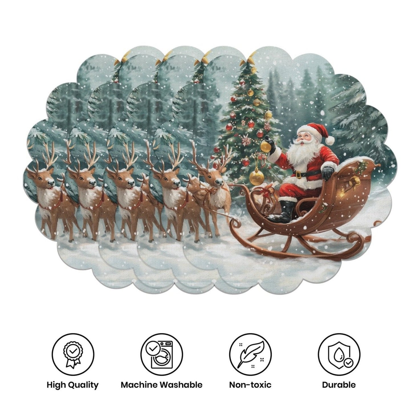 10 kosov zimskih podstavkov v obliki božičnih zvezd in storžev, podstavki za mizo iz nedrseče tkanine-SI