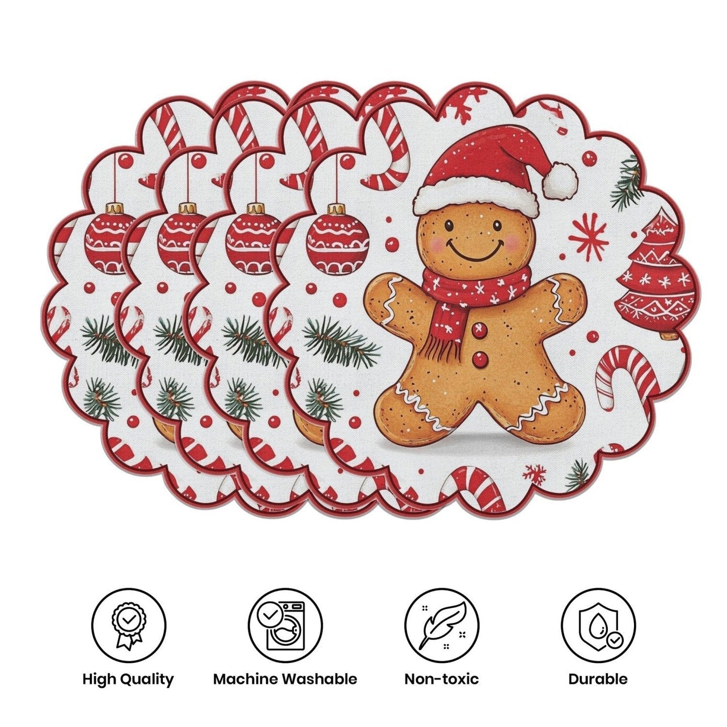 10 kosov zimskih podstavkov v obliki božičnih zvezd in storžev, podstavki za mizo iz nedrseče tkanine-SI