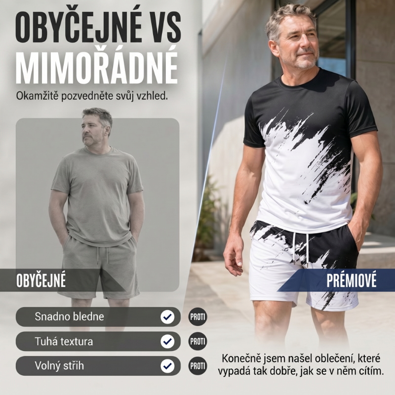 Izstopajte z dinamičnim 3D-tiskom – moški poletni dinamični komplet s potiskom. Plačilo po povzetju! 🔥-SI
