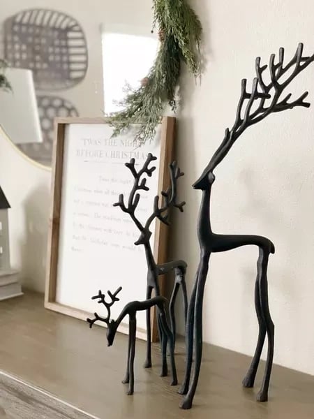 🎅Božična uspešnica 🦌 Črna figurica severnega jelena, božična dekoracija-SI