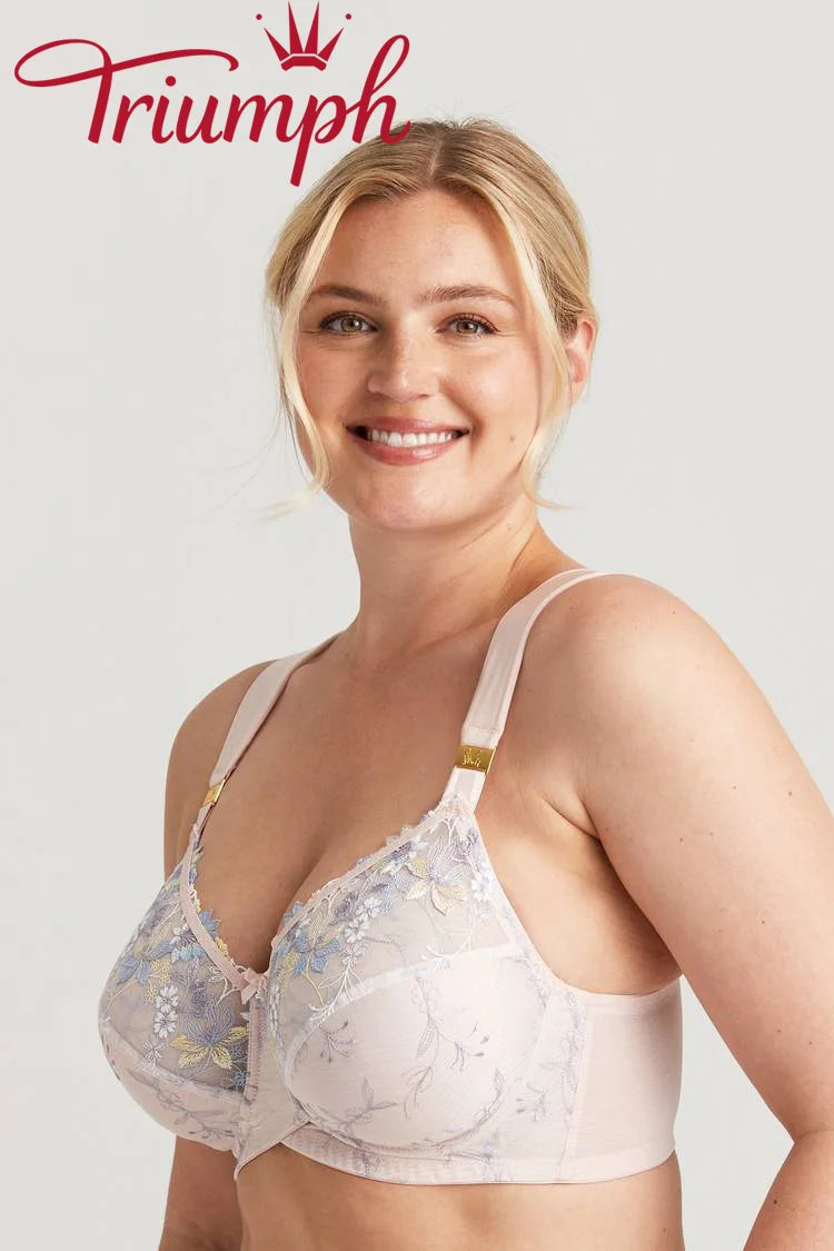 Triumph - 3 kosi (75A-120H) 💝 - Romantični dvojni modrček z vezenjem-SI