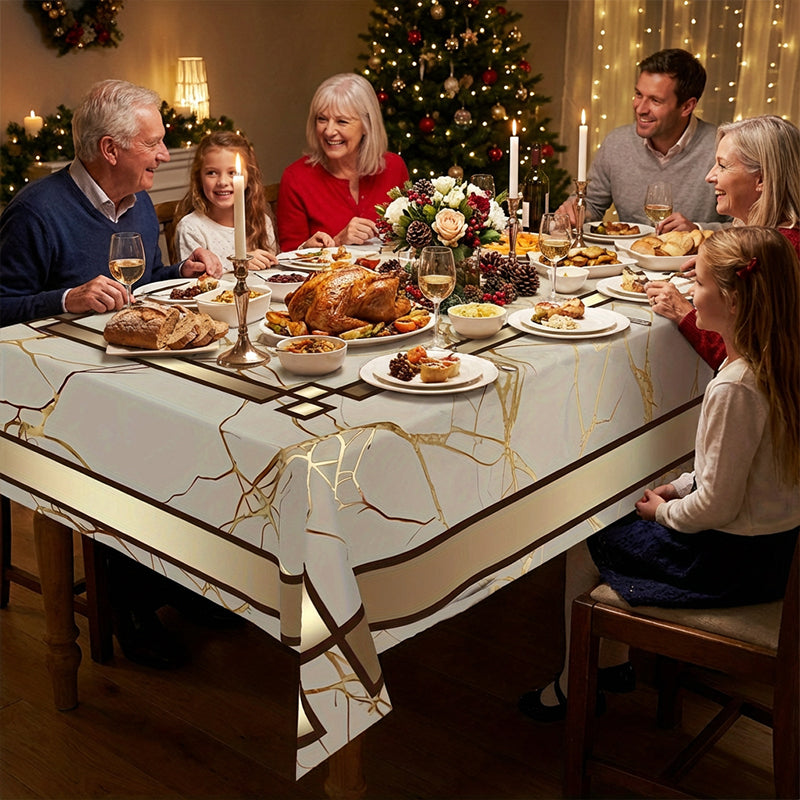 ⏳Περιορισμένης διάρκειας έκπτωση 50%⏰Αδιάβροχο τραπεζομάντιλο με μαρμάρινο τύπωμα🌩️-GR