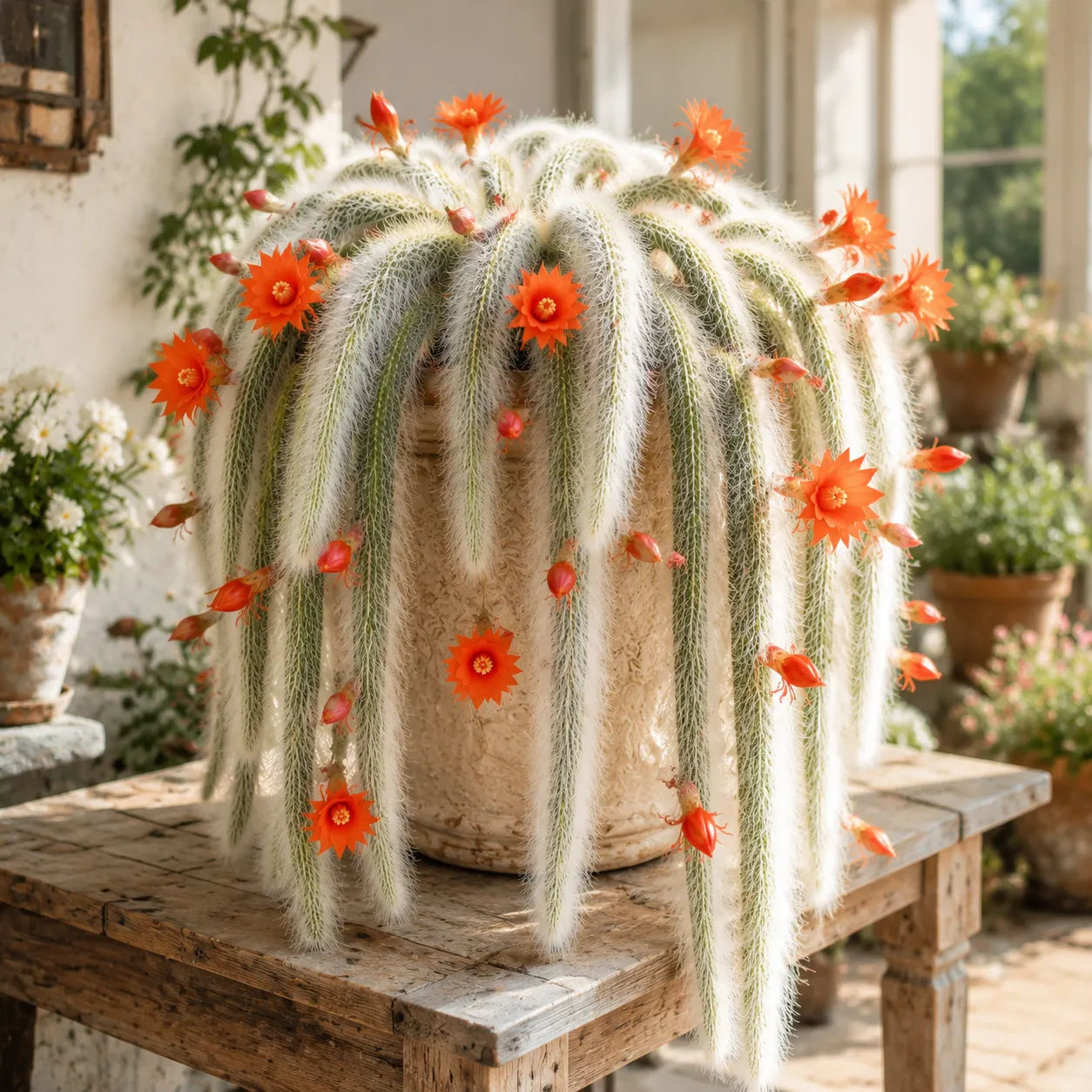 🌵Redki kaktus opičjega repa - živi slap mehke, puhaste lepote-SI