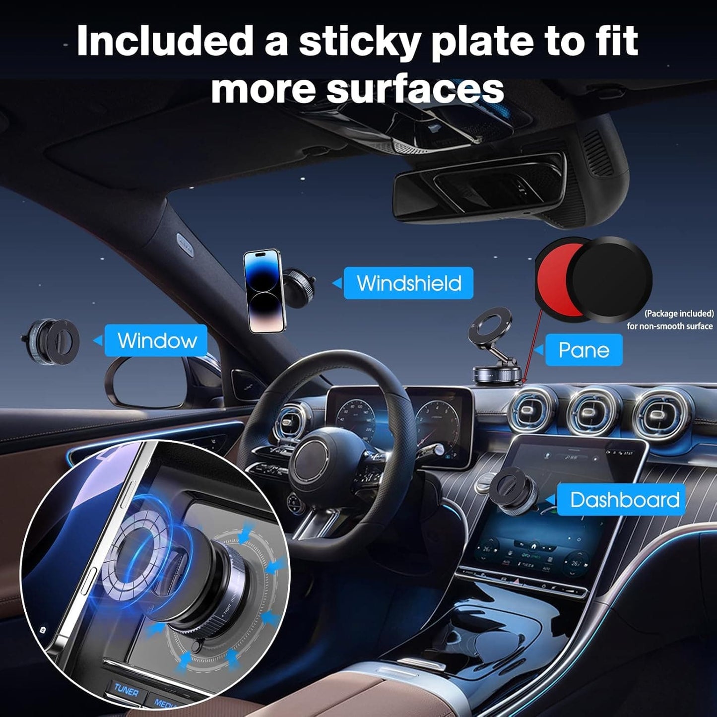 „Woyuosn“ vakuuminiai magnetiniai telefono laikikliai automobiliui-LT