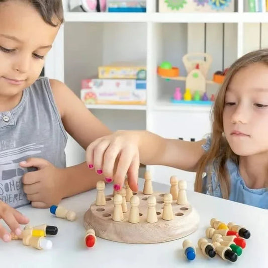 【👶Βελτιώστε τη λογική σκέψη των παιδιών και ενισχύστε τις οικογενειακές σχέσεις】Ξύλινα παιχνίδια μνήμης και χρωμάτων για παιδιά και ενήλικες-GR