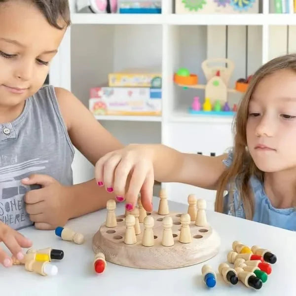 【👶Izboljšajte otrokovo logično razmišljanje in okrepite družinske vezi】Lesene igrače za spomin in barvanje za otroke in odrasle-SI